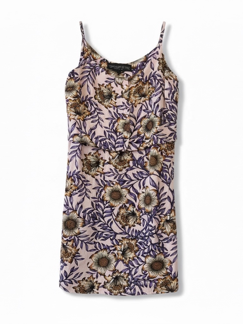 Topshop PETITE Pink Floral Sleeveless Top with Purple & Orange Accents